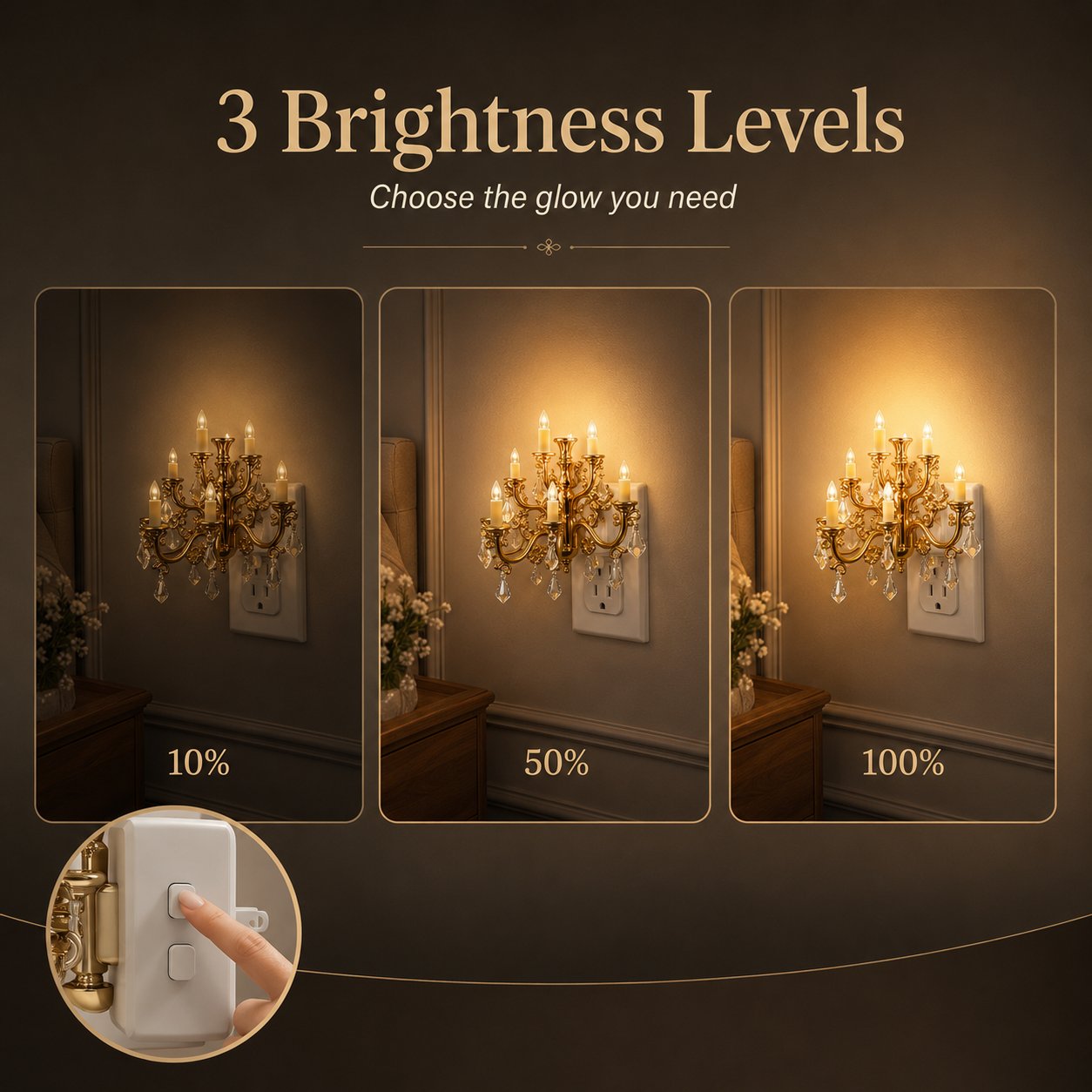 Vintage Mini Chandelier Plug-In Night Light