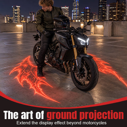 🏍️ Motorcycle Red Devil Wing Ground Projection Lights – 1 Pair of Gothic LED Styling Lights for Night Displays 🔴🦇