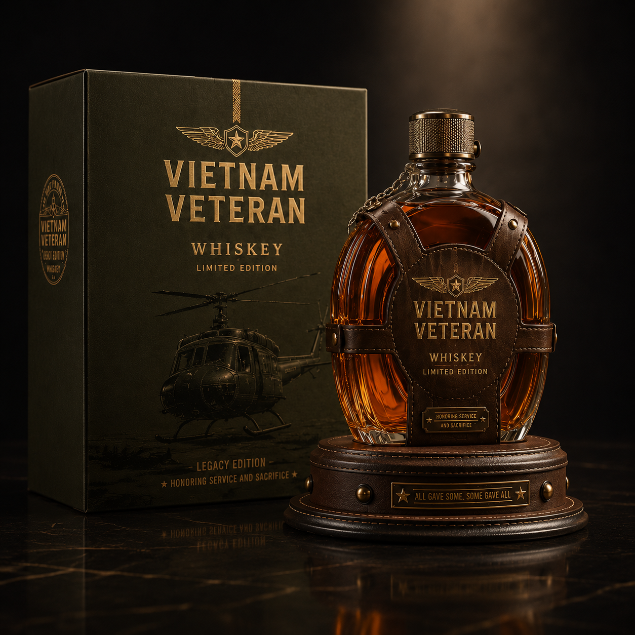 🎖️Vietnam Veteran Tribute Whiskey Decanter Gift Set – All Gave Some, Some Gave All