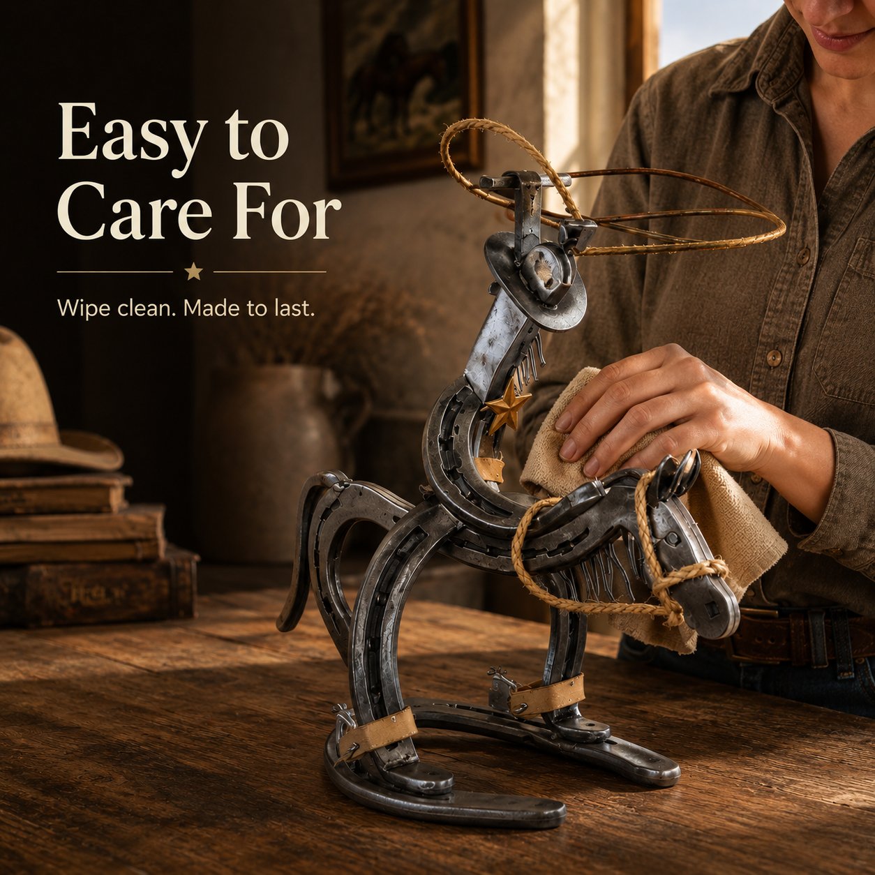💥LAST DAY 49% OFF - 🔥Handcrafted  Cowboy Iron Pony Ornament (📦Buy 2 Free Shipping)