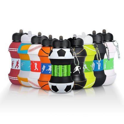 Sports-ball-themed collapsible silicone water cup⚽️🏀🎾🏌️‍♀️