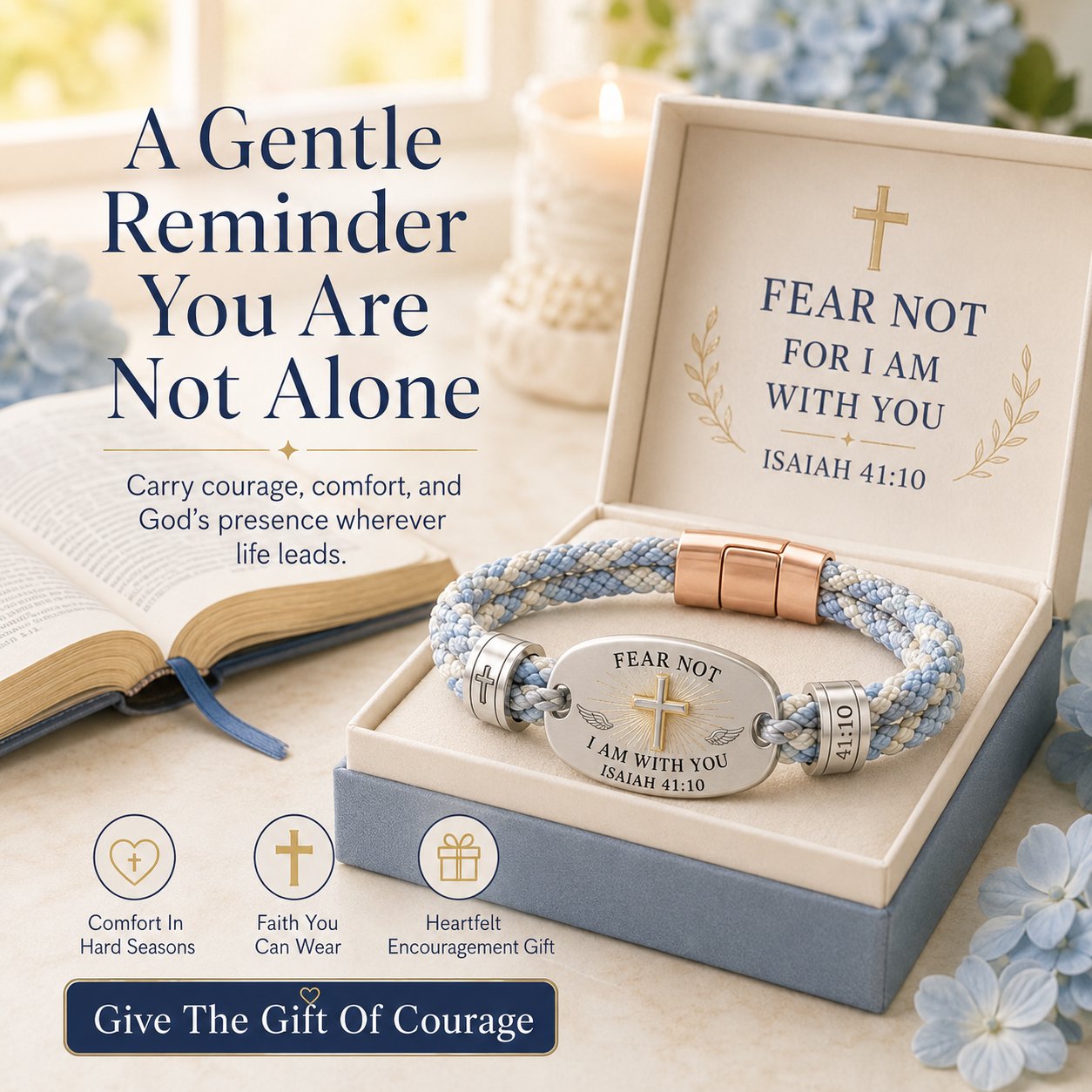 ✝️ Christian Scripture Faith Bracelet Collection | 6 Meaningful Bible Verse Designs with Raised Gold Cross, Magnetic Clasp & Matching Gift Box 💗✨