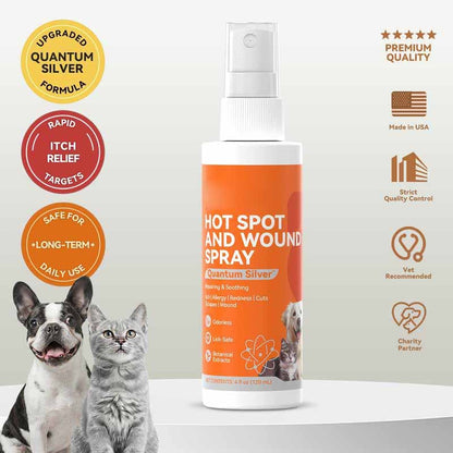 49% OFF This Week Promotions🎉🎉Itch Relief Spray –Vet Recommended Skin Soothing Quantum Silver Spray for Dogs & Cats