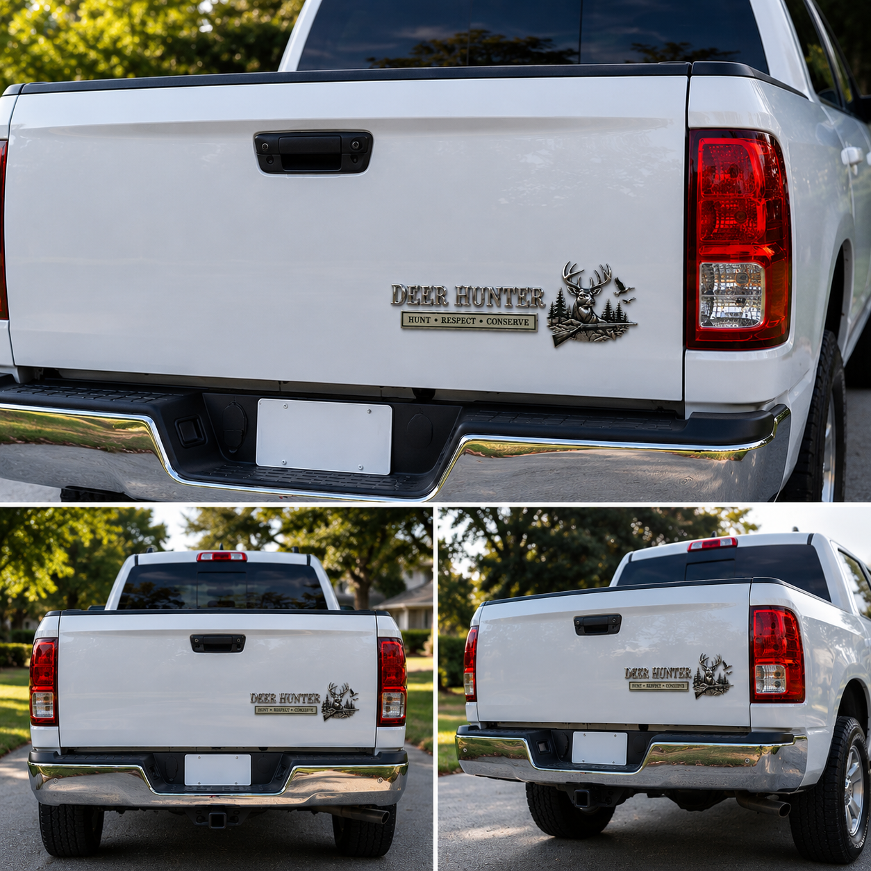Deer Hunter Respect Conserve Metal Car Emblem