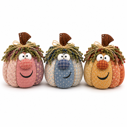 Whimsical Patchwork Pumpkin Pals