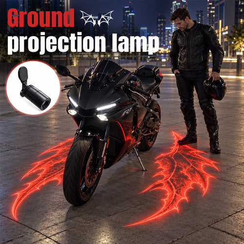 🏍️ Motorcycle Red Devil Wing Ground Projection Lights – 1 Pair of Gothic LED Styling Lights for Night Displays 🔴🦇