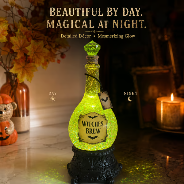 🧙💜Lighted Witches’ Brew Poison Bottle Glitter Globe(📦Buy 2 Free Shipping)