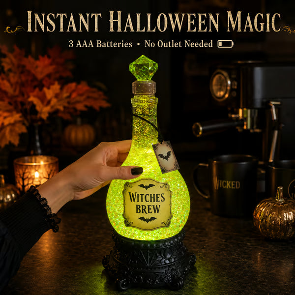 🧙💜Lighted Witches’ Brew Poison Bottle Glitter Globe(📦Buy 2 Free Shipping)