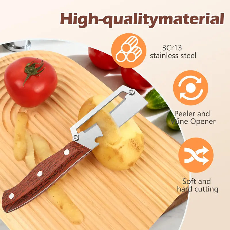 🥕🔥 Multifunctional Kitchen Vegetable Peeler – Stainless Steel Blade, Ergonomic Handle & Ideal for Fruits and Vegetables ✨