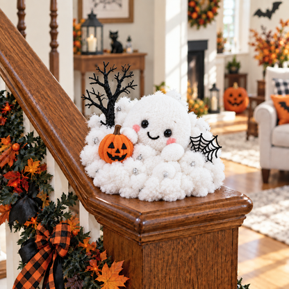 Glowing Ghost Staircase Decor – Cute Halloween Railing Accent