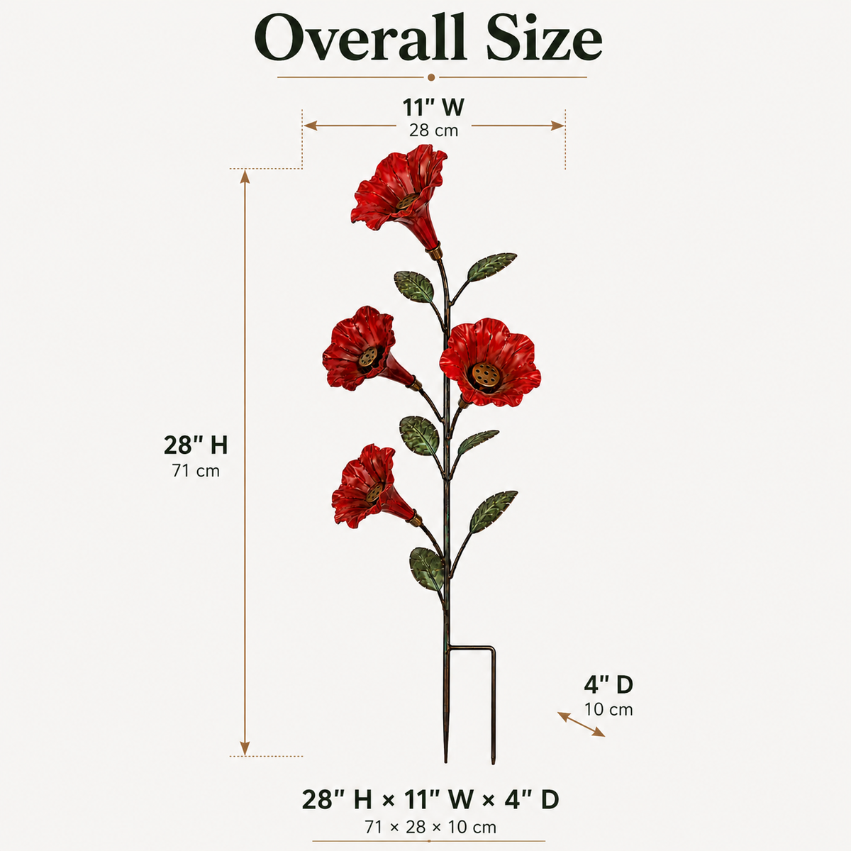Bring Hummingbirds Closer – 4-Flower Metal Nectar Feeder Garden Stake