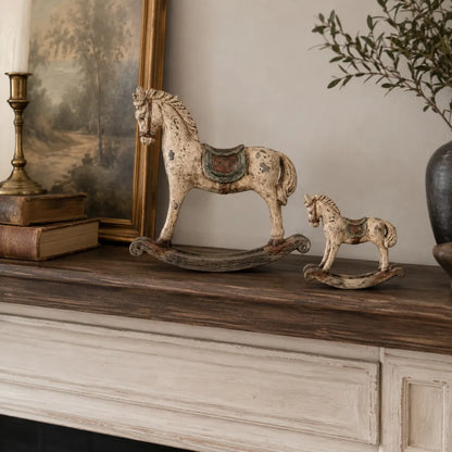 Vintage Distressed Rocking Horse Pair
