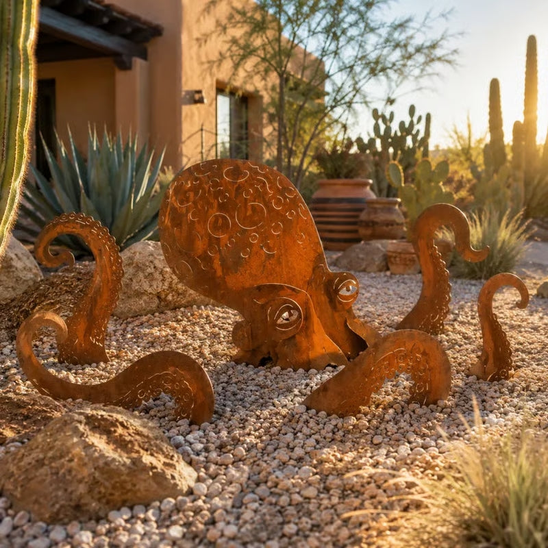 Rustic Kraken Octopus Garden Sculpture