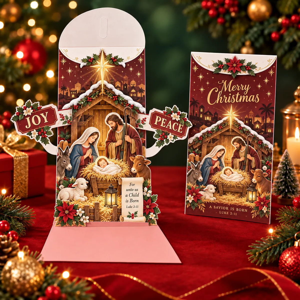 Handmade 3D Christmas Money Card – Pop-Up Holiday Card with Cash Envelope & Message Space 💌✍💵