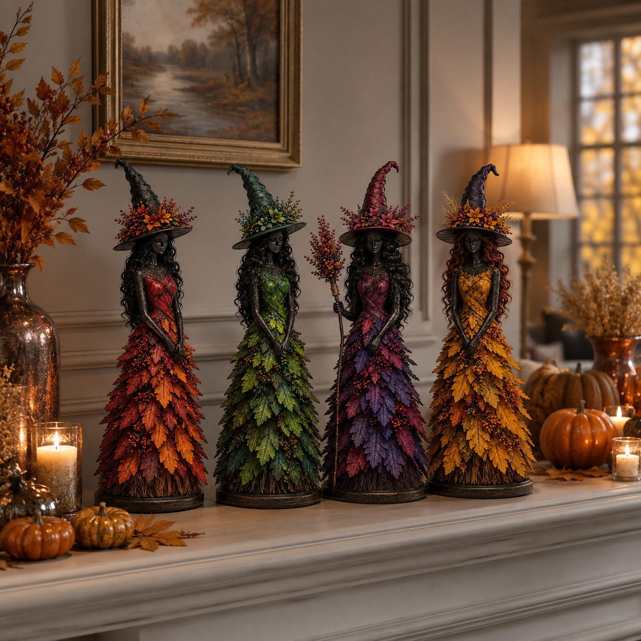 Enchanted Autumn Witch Figurine