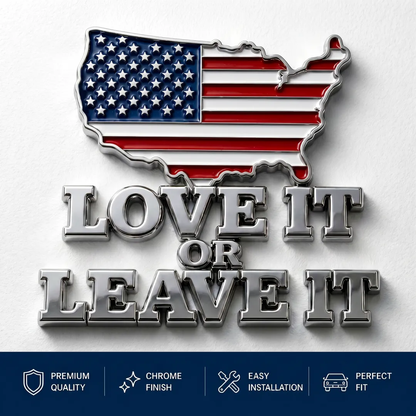 🇺🇸🔥 “LOVE IT OR LEAVE IT” USA Flag Car Emblem – Show Your American Pride Wherever You Drive 🚗