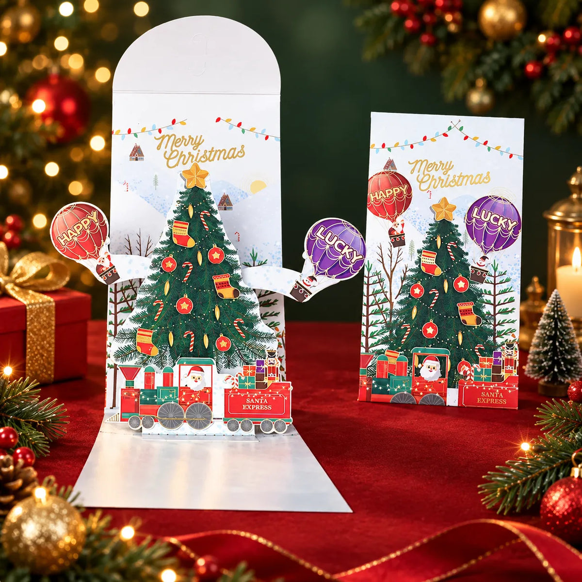 Handmade 3D Christmas Money Card – Pop-Up Holiday Card with Cash Envelope & Message Space 💌✍💵