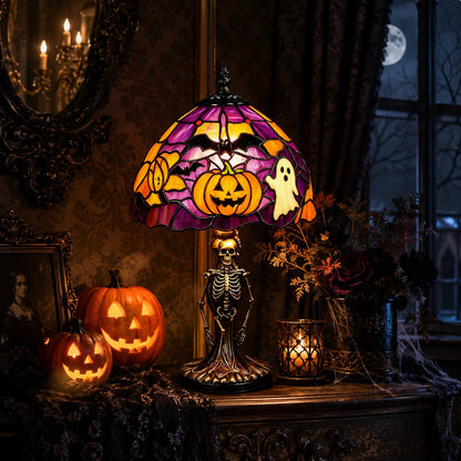 ✨Tiffany Lamp🎃👻Retro Halloween Painted Glass Table Lamp