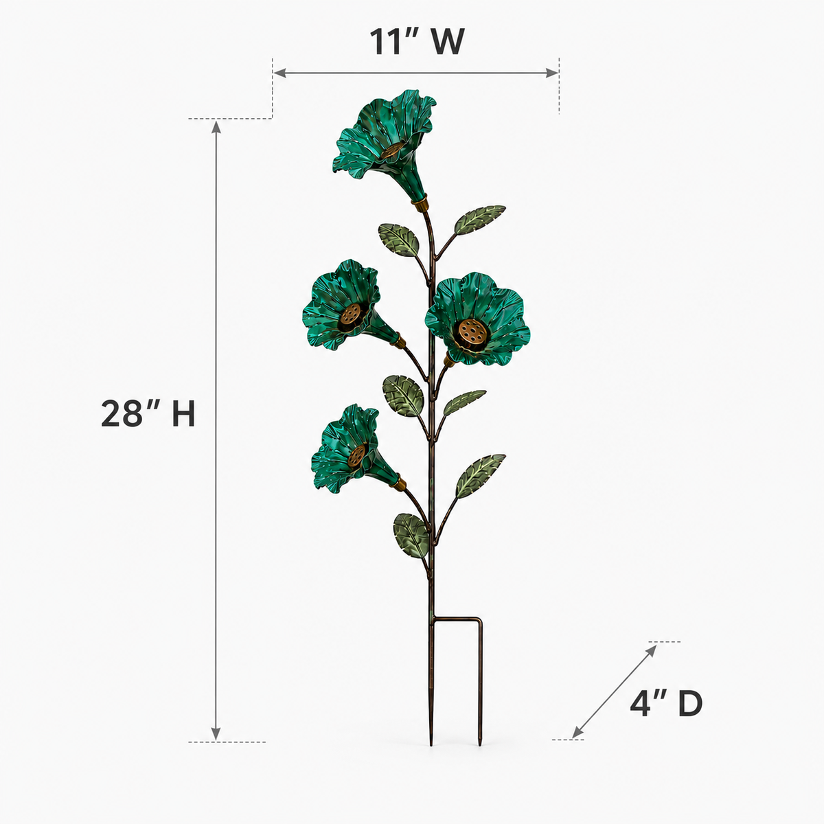 Bring Hummingbirds Closer – 4-Flower Metal Nectar Feeder Garden Stake