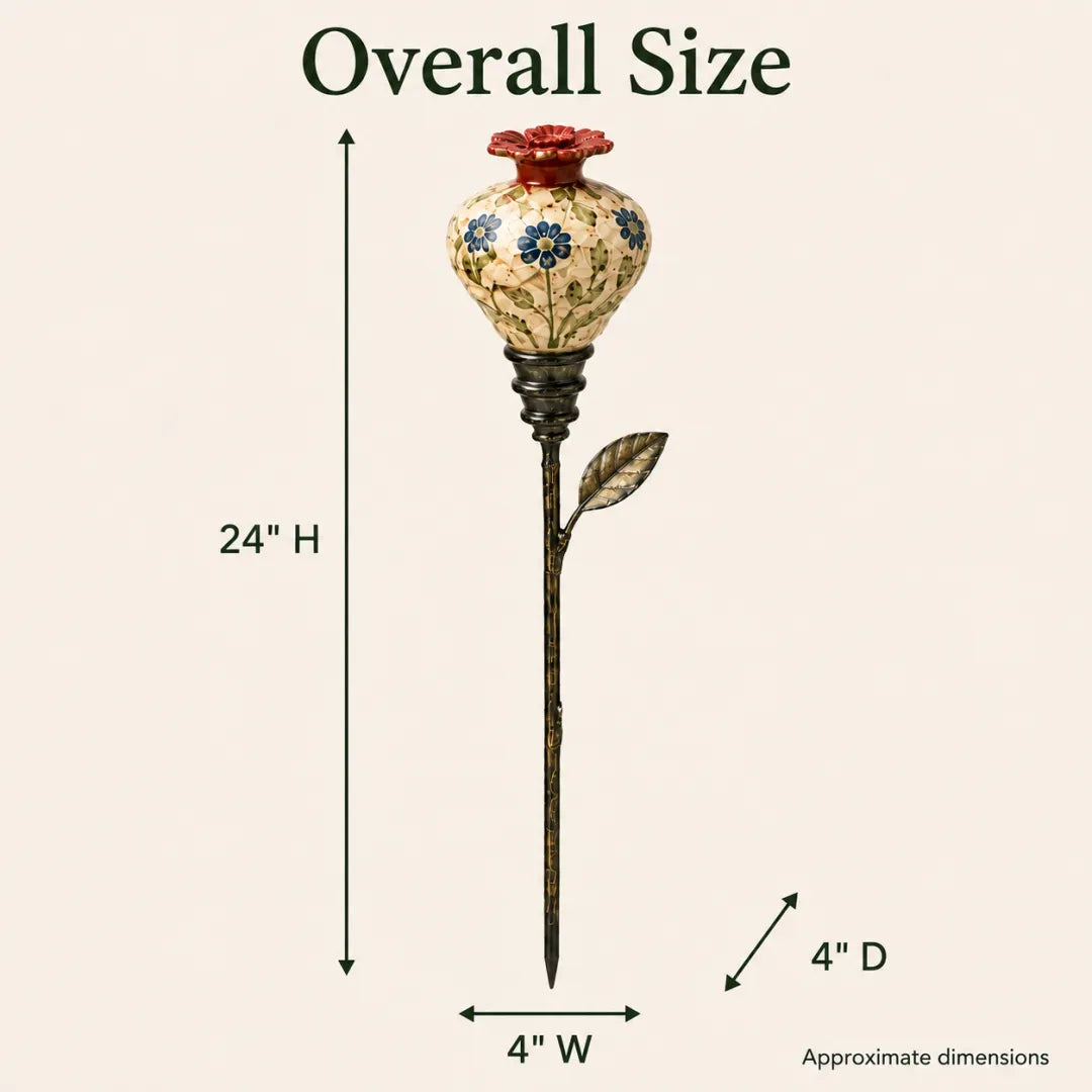 Overall dimensions: 24 inches high by 4 inches wide and 4 inches deep