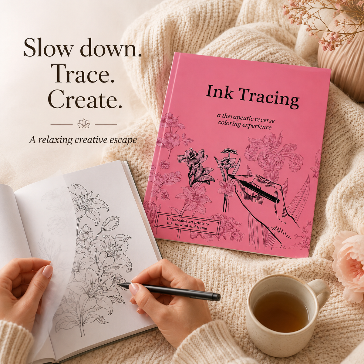 Blush Pink Ink Tracing lifestyle
