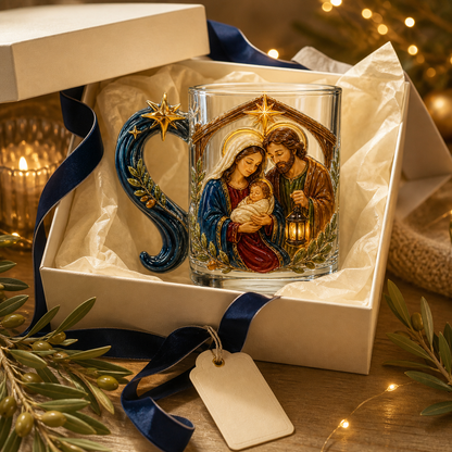 3D Faith-Inspired Glass Mug – Jesus & Virgin Mary Religious Collectible Gift
