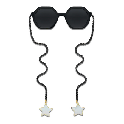 Jewelry-Inspired Statement Sunglasses with Crystal Pendant Chain