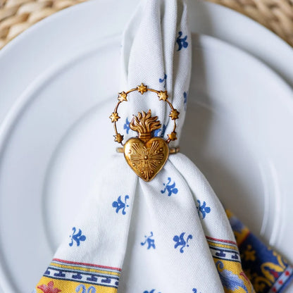 Catholic Devotional Napkin Rings – Sacred Heart, Virgin Mary & Jesus Table Décor