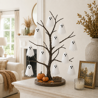 Glowing Ghost Tree Halloween Tabletop Decor