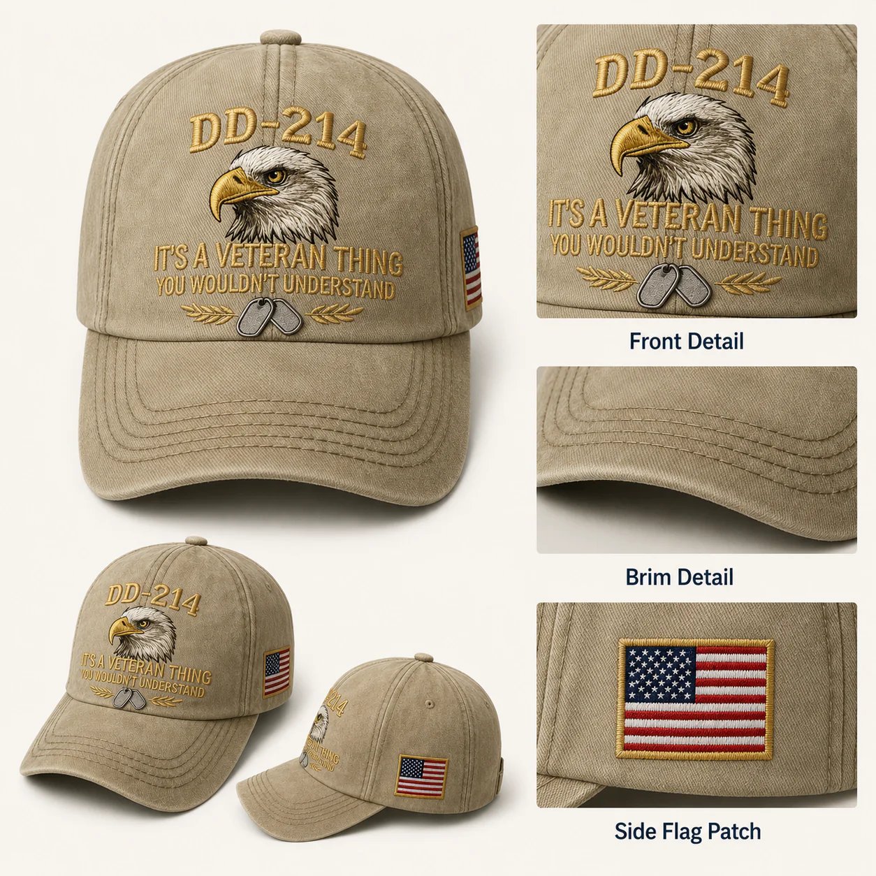 DD-214 Veteran 3D Embroidered Cap