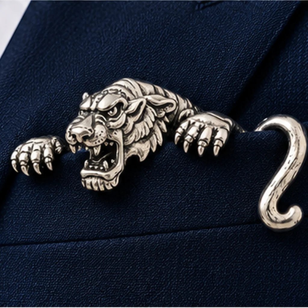 🦁✨ Luxury Sculpted Animal Brooch – Premium Statement Piece for Suits & Blazers