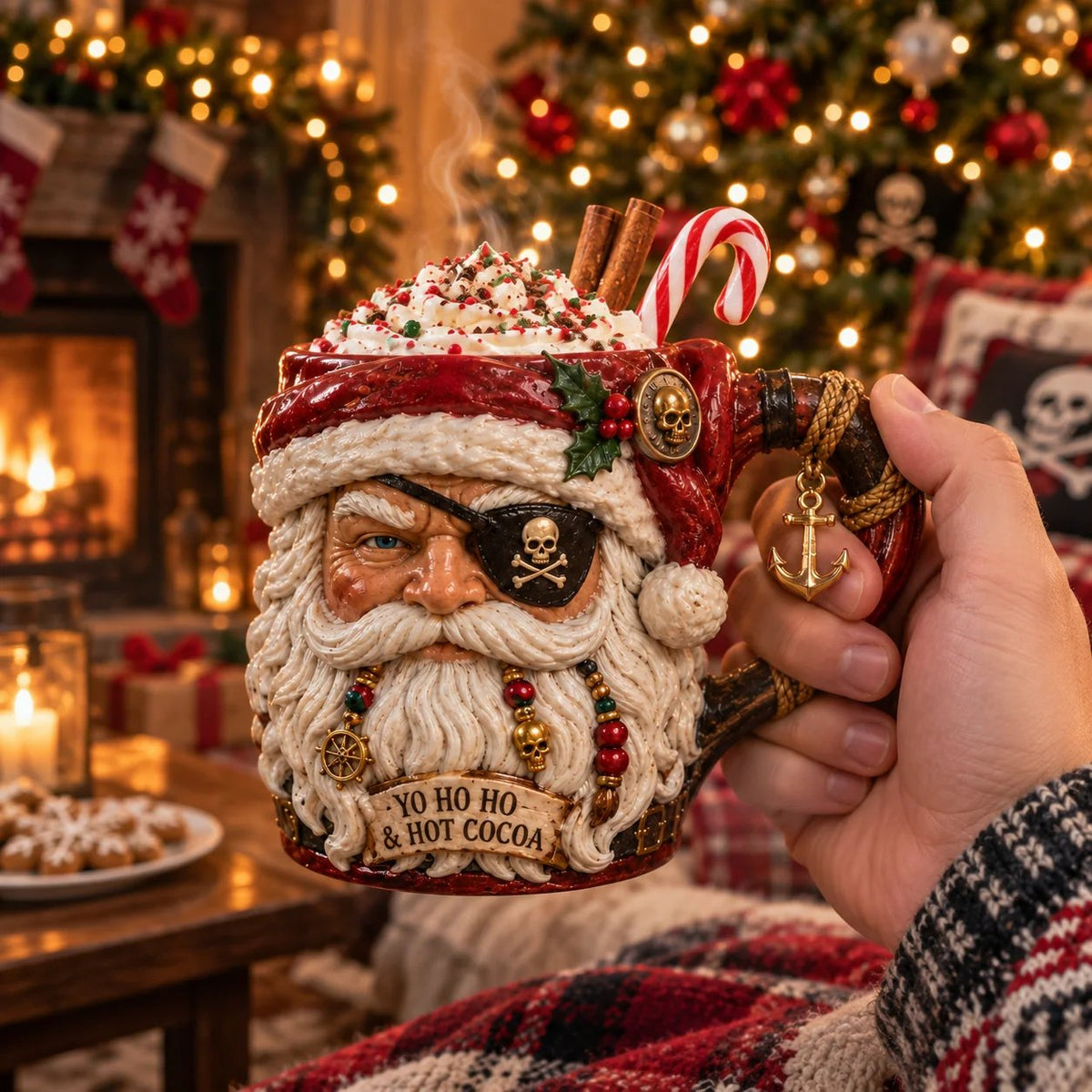 💀🎅 3D Dark Christmas Santa Mug Collection | Skull Santa & Pirate Santa Designs with Sculpted Holiday Details ☠️