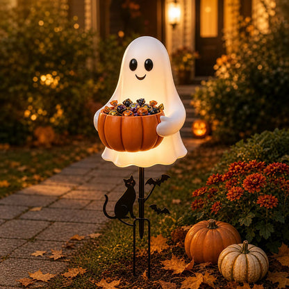 🎃🏡 Glowing Halloween Ghost Candy Holder