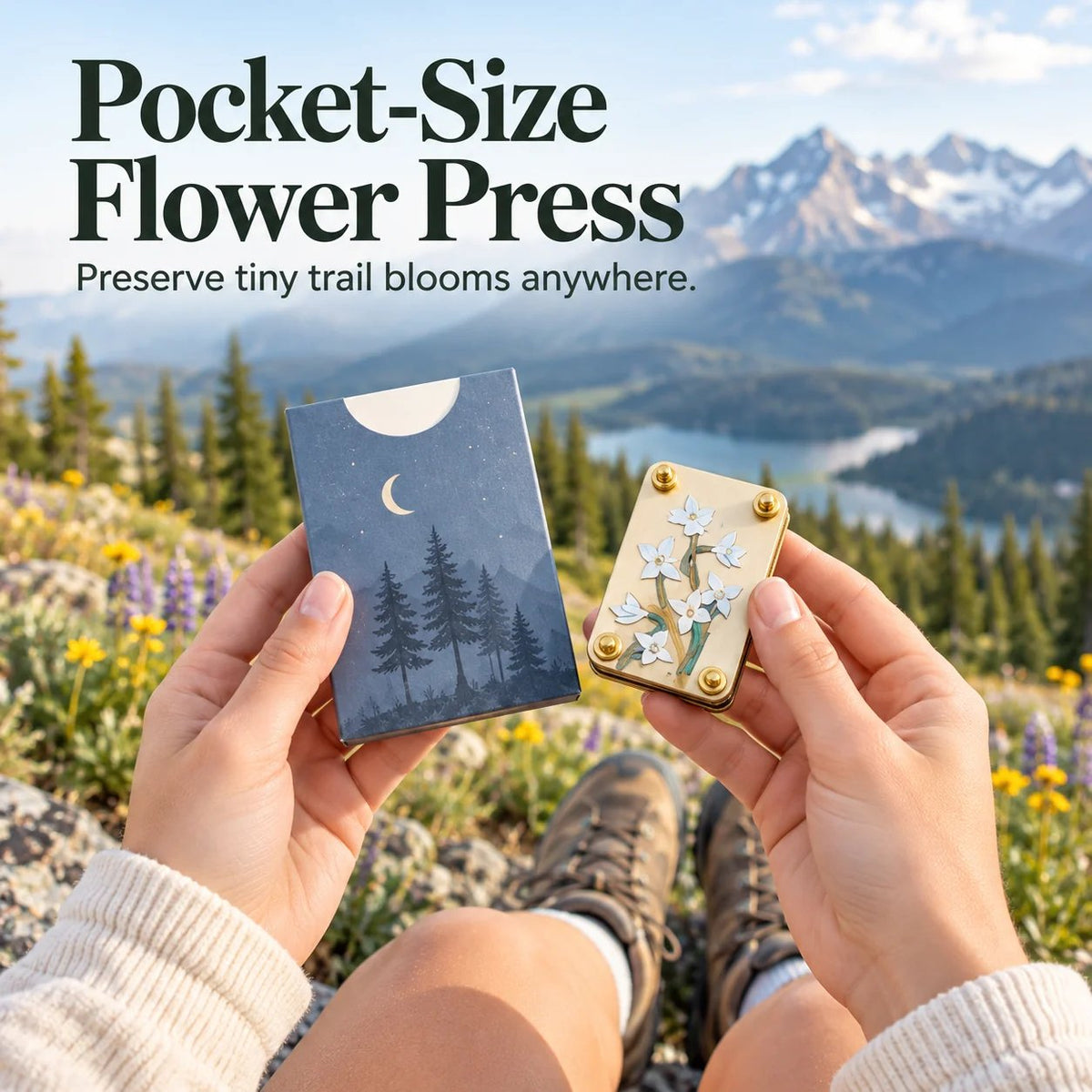 🌸📖 Little Bloom Keepsake Flower Press – Pocket-Sized Botanical Press Kit with 10 Pressing Sheets, 9 Floral Designs for DIY Crafts, Journaling & Nature Lover Gifts 🎁🌿