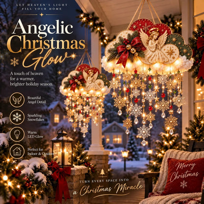 Angelic Christmas Snowfall Cloud – Lighted Hanging Holiday Decor☁️✨