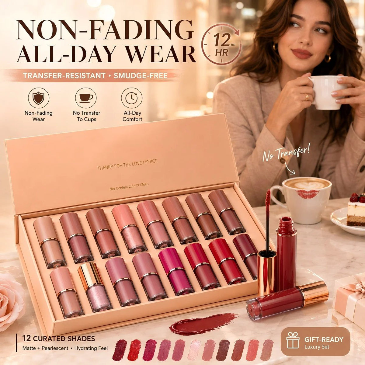 💄 12-Color Liquid Lipstick Gift Set