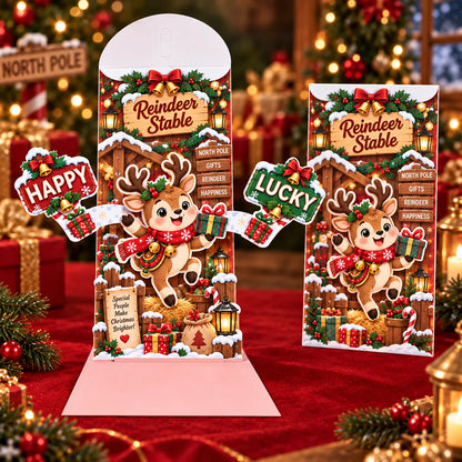 Handmade 3D Christmas Money Card – Pop-Up Holiday Card with Cash Envelope & Message Space 💌✍💵