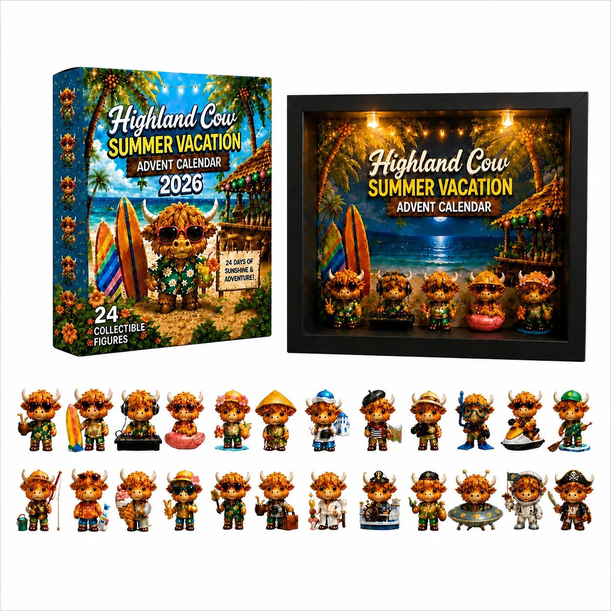 🎁Last Day 50% OFF -Highland Cow Summer Vacation Advent Calendar 2026