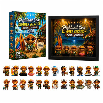 🎁Last Day 50% OFF -Highland Cow Summer Vacation Advent Calendar 2026