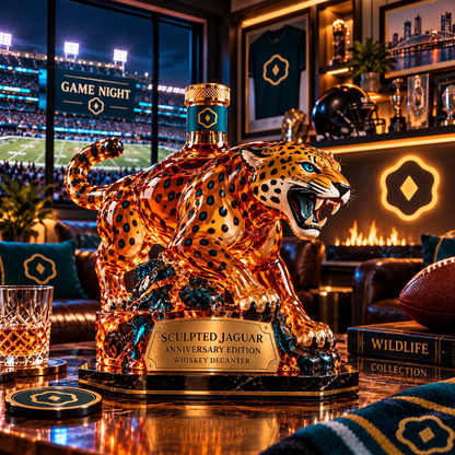 🐆 Sculpted Jaguar Whiskey Decanter – Anniversary Edition