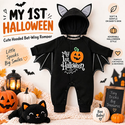🎃🦇 Baby’s First Halloween Bat Romper – An Adorable Outfit for Little Spooky Memories