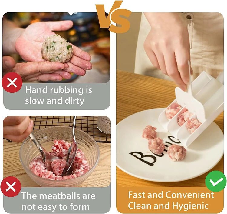 👩‍🍳 3-at-a-Time Meatball Shaper for Quick, Mess-Free Meal Prep