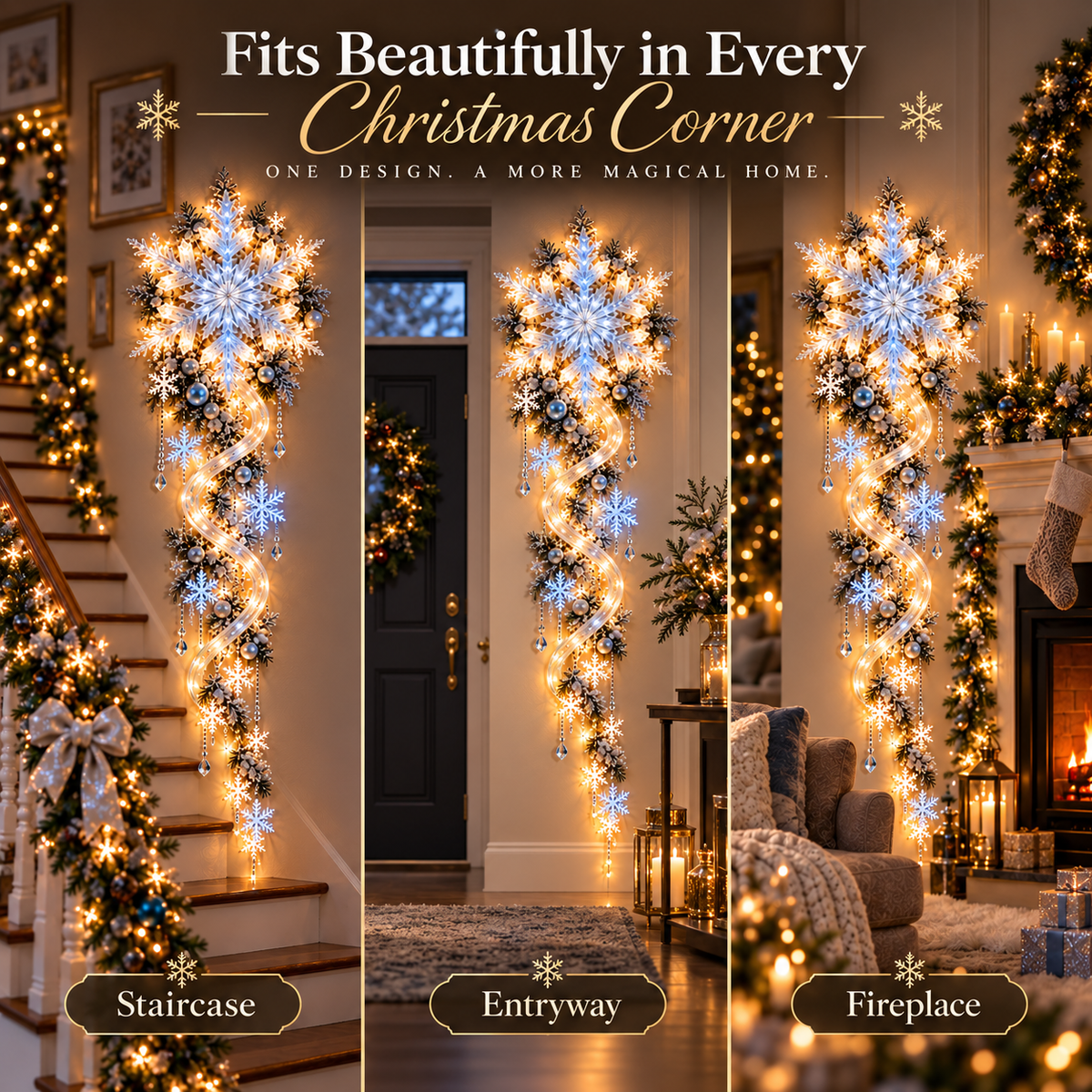 ❄️Giant Snowflake Blizzard Trail™- Let the Snowstorm Glow Indoors