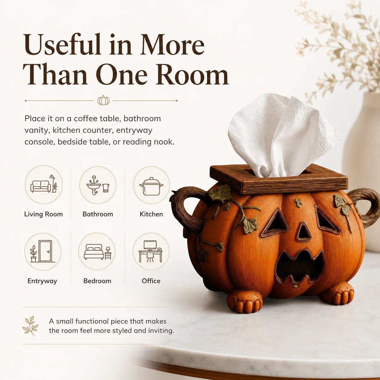 Pumpkin Halloween Tissue Box Cover