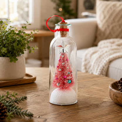 Recordable Christmas Message Bottle with Mini Tree – Personalized Voice Keepsake Gift