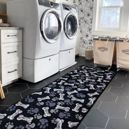 Puppy Paw Washable Runner Rug - Non-Slip & Pet-Friendly