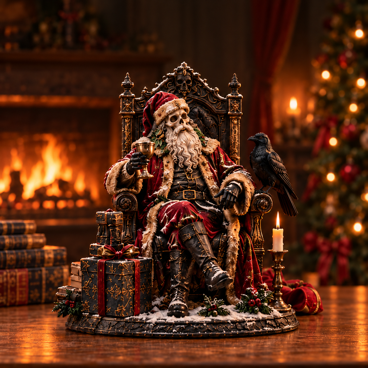 🎄💀 Midnight Carol Gothic Christmas Figurines – 5 Lighted Spooky Holiday Display Styles 👻🕯️