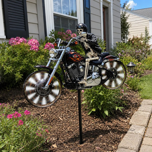 Skull Motorcycle Windmill