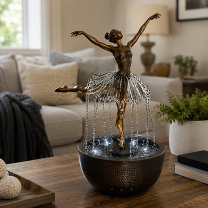 Elegant Ballerina Waterfall Fountain Lamp