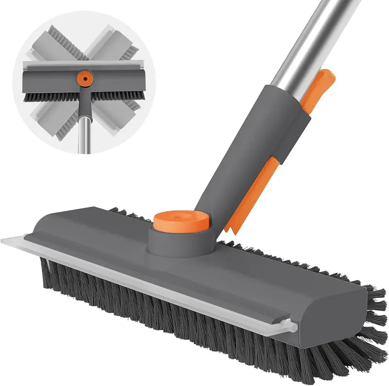 Floor cleaning brush, bathtub brush, long-handled 3-in-1 scraper brush, and heavy-duty stiff-bristled cleaning brush
